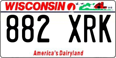 WI license plate 882XRK
