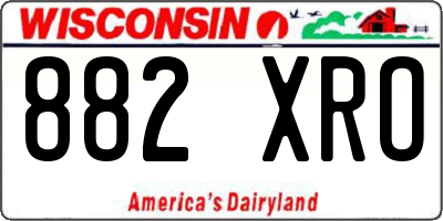 WI license plate 882XRO