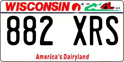 WI license plate 882XRS