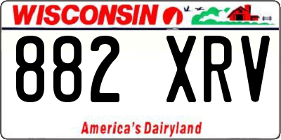 WI license plate 882XRV