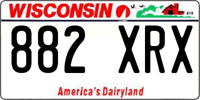 WI license plate 882XRX