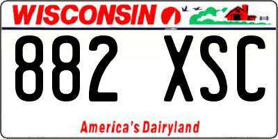 WI license plate 882XSC