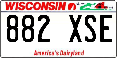 WI license plate 882XSE