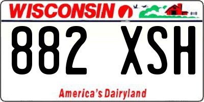 WI license plate 882XSH