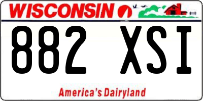 WI license plate 882XSI