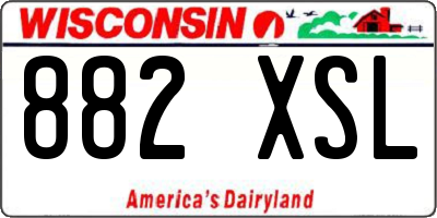 WI license plate 882XSL