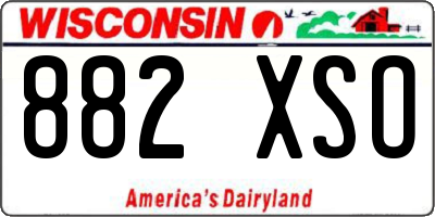 WI license plate 882XSO