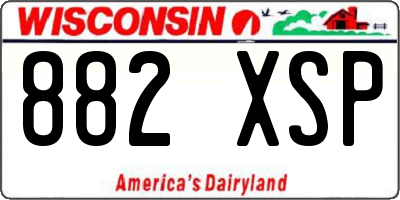 WI license plate 882XSP