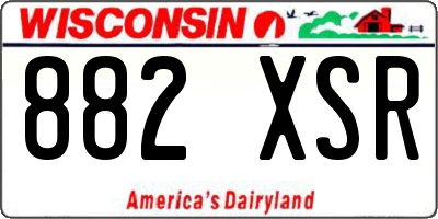 WI license plate 882XSR