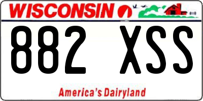 WI license plate 882XSS