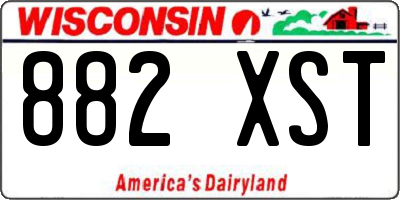 WI license plate 882XST