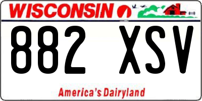 WI license plate 882XSV