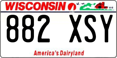 WI license plate 882XSY