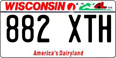 WI license plate 882XTH