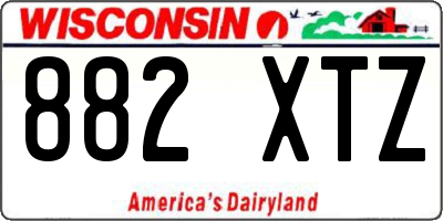 WI license plate 882XTZ