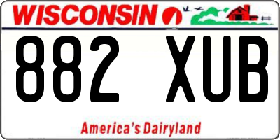 WI license plate 882XUB