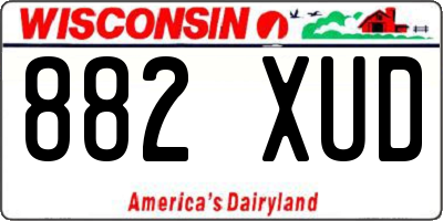 WI license plate 882XUD