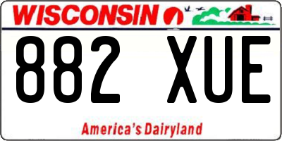 WI license plate 882XUE