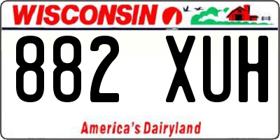 WI license plate 882XUH