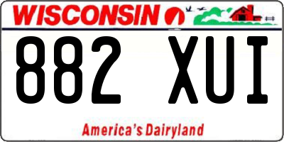 WI license plate 882XUI