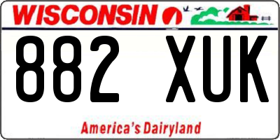 WI license plate 882XUK
