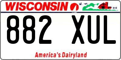 WI license plate 882XUL
