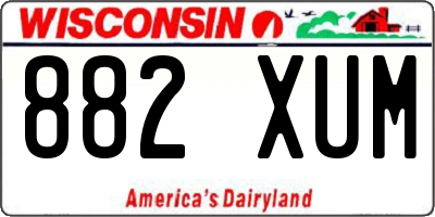 WI license plate 882XUM