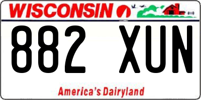 WI license plate 882XUN