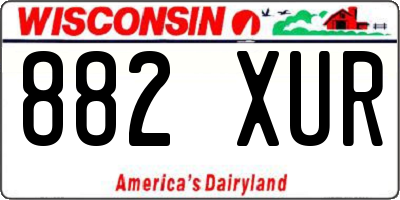 WI license plate 882XUR