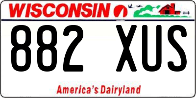 WI license plate 882XUS