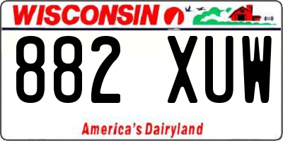 WI license plate 882XUW