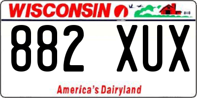WI license plate 882XUX