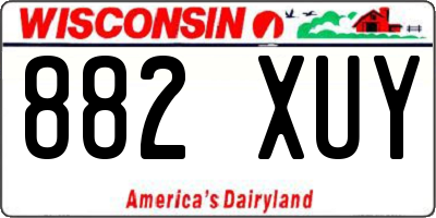 WI license plate 882XUY