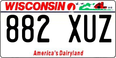WI license plate 882XUZ