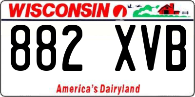 WI license plate 882XVB