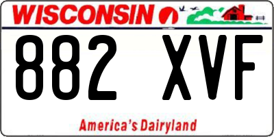 WI license plate 882XVF