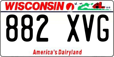 WI license plate 882XVG