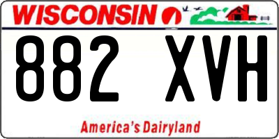 WI license plate 882XVH