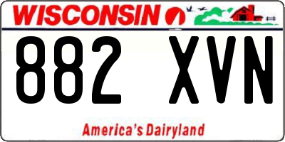 WI license plate 882XVN