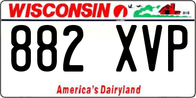 WI license plate 882XVP