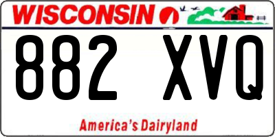 WI license plate 882XVQ