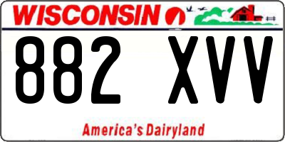 WI license plate 882XVV