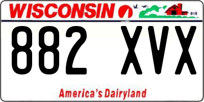 WI license plate 882XVX