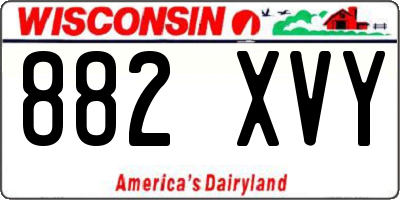 WI license plate 882XVY