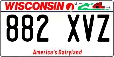 WI license plate 882XVZ