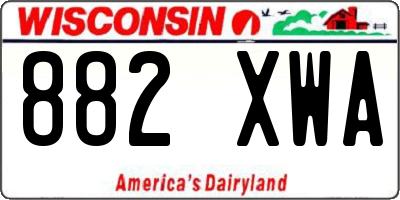 WI license plate 882XWA