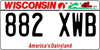WI license plate 882XWB