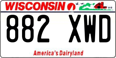 WI license plate 882XWD