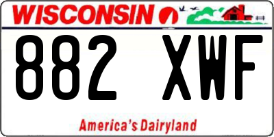 WI license plate 882XWF