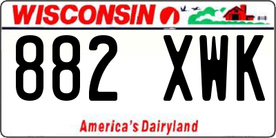 WI license plate 882XWK